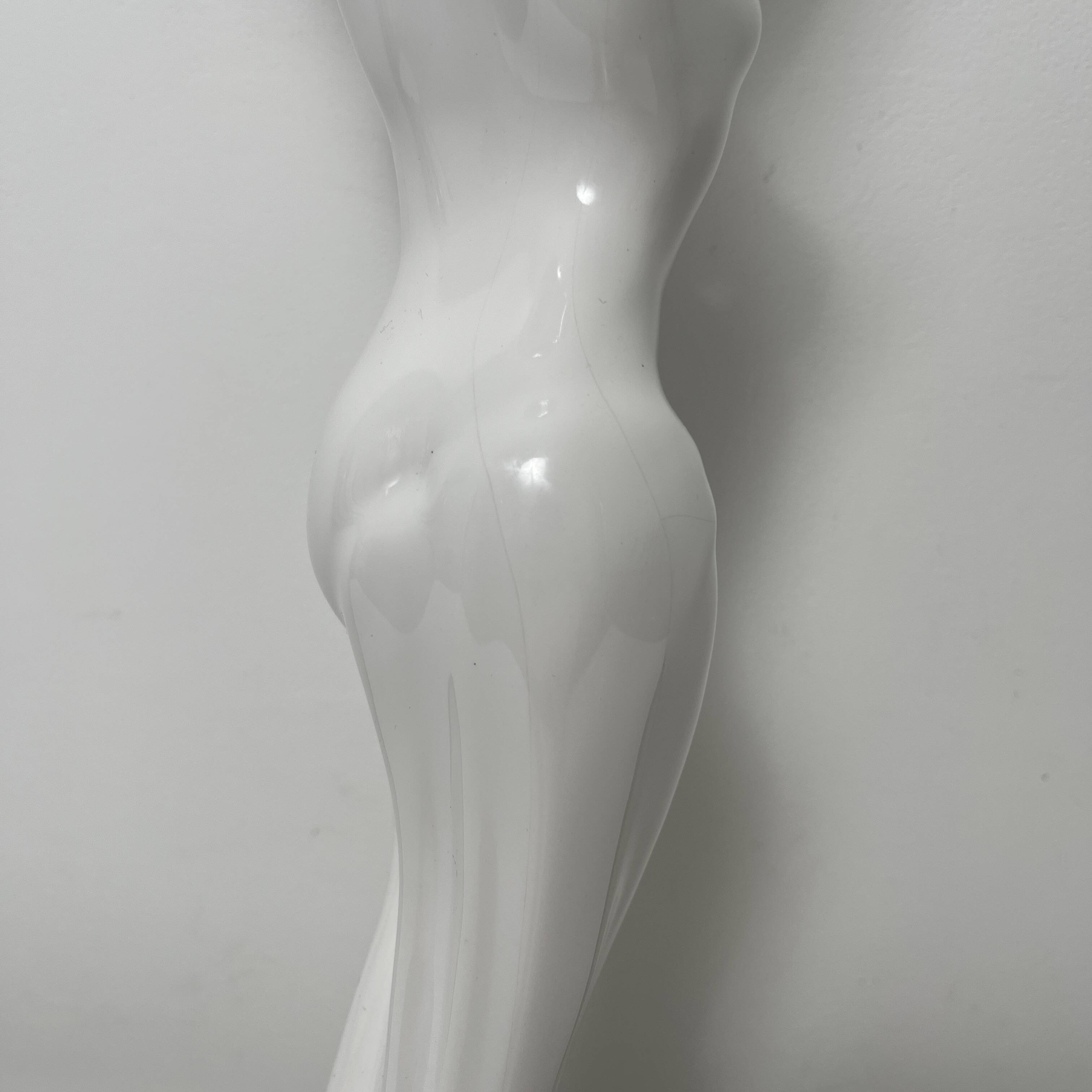 Barbotine ceramic woman lamp Vintage Art Deco