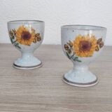 Lot 2 sunflower flower egg cups Handcrafted