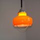Vintage Italian 1970s Orange Glass Ceiling Light, ROLLY Rise & Fall System