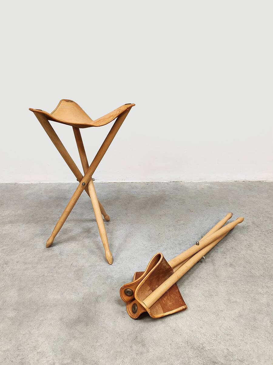 2 tabourets pliants vintage