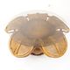 60s Italian design flower coffee table in rattan and glass marquetry