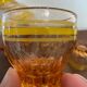 Vintage liqueur service in amber glass (decanter + 6 glasses)
