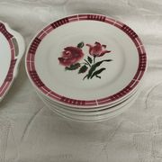 Lot of Vintage Sarreguemines & Digoin – "Dijon" Model | Tart Dish + 8 Plates