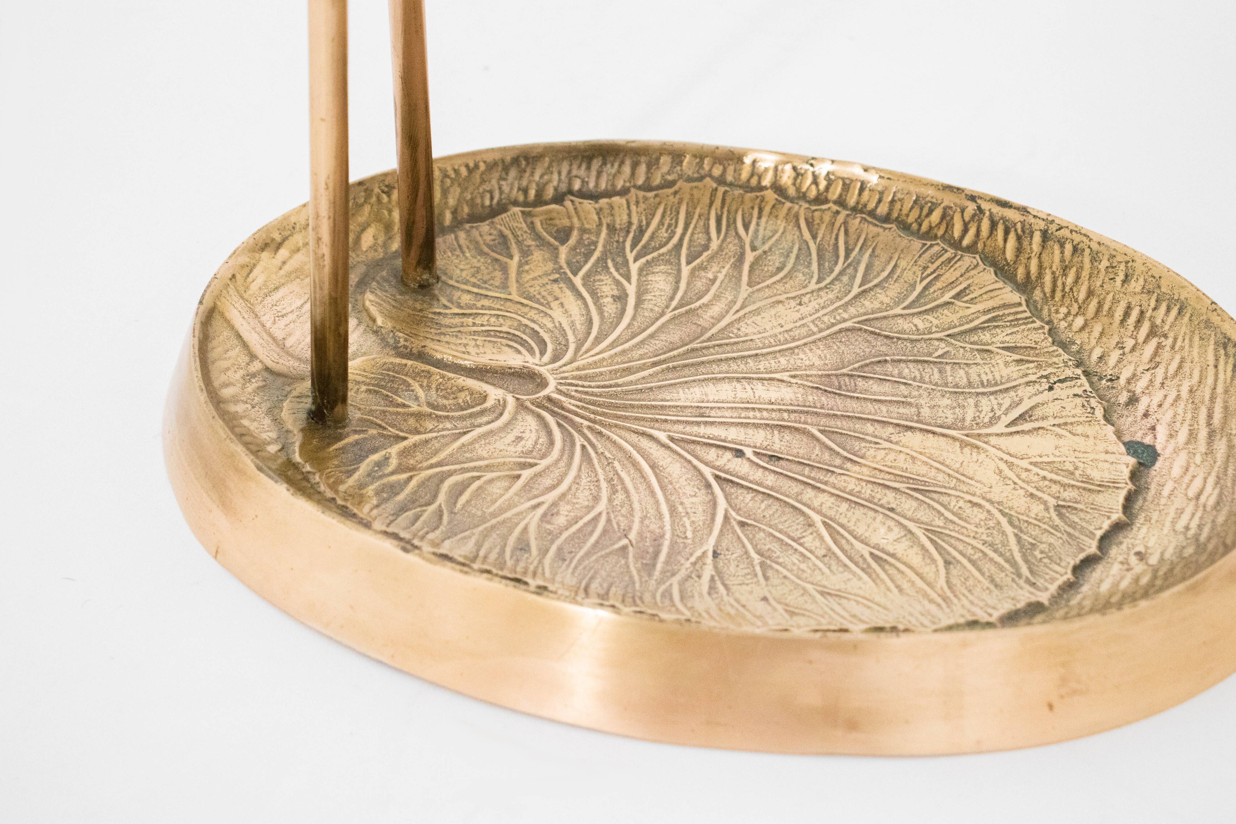 Vintage brass heron bird umbrella stand