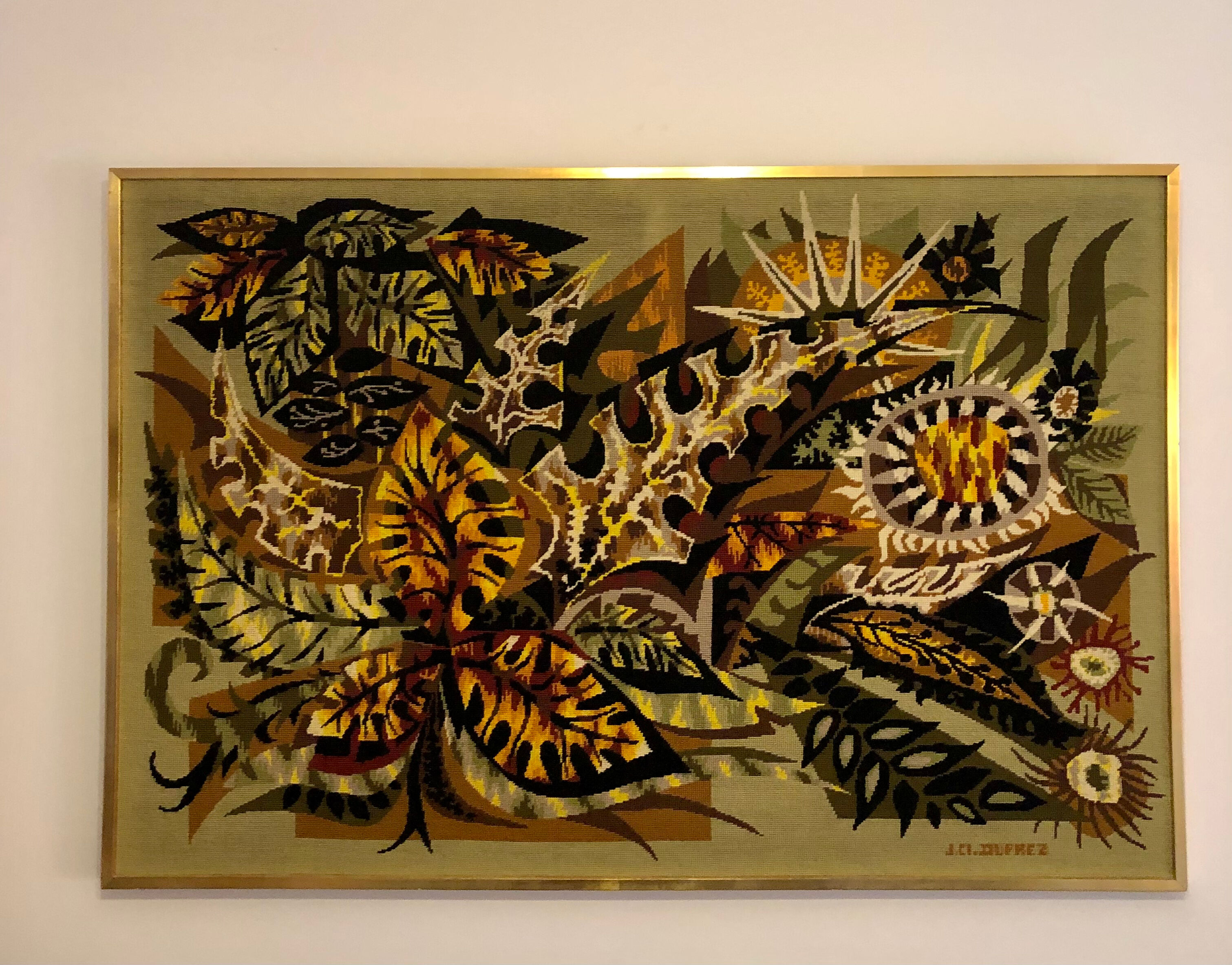 Vintage wool tapestry by J.Cl Duprez 1950/1960