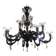 Contemporary Venetian Black Cà Rezzonico Murano Glass Chandelier With Crystals