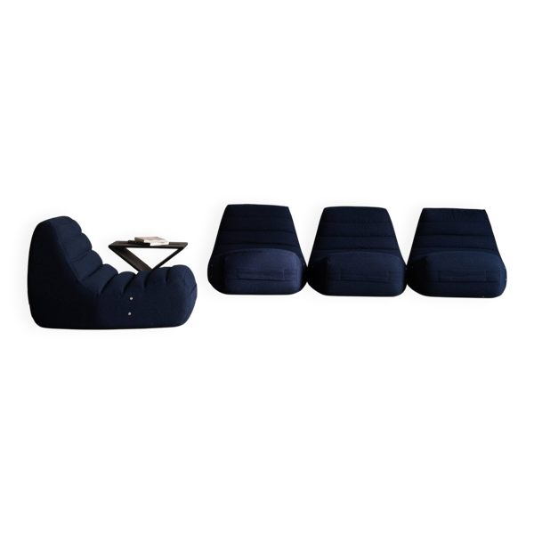 Ensemble de 4 fauteuils lounge Saparella par Michel Ducaroy