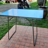 Table pliante de camping bleu
