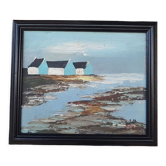 Tableau huile sur panneau marine