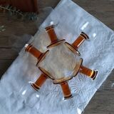 Vintage water glasses amber feet