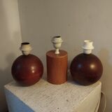 3 wooden lamp bases IMT Italy
