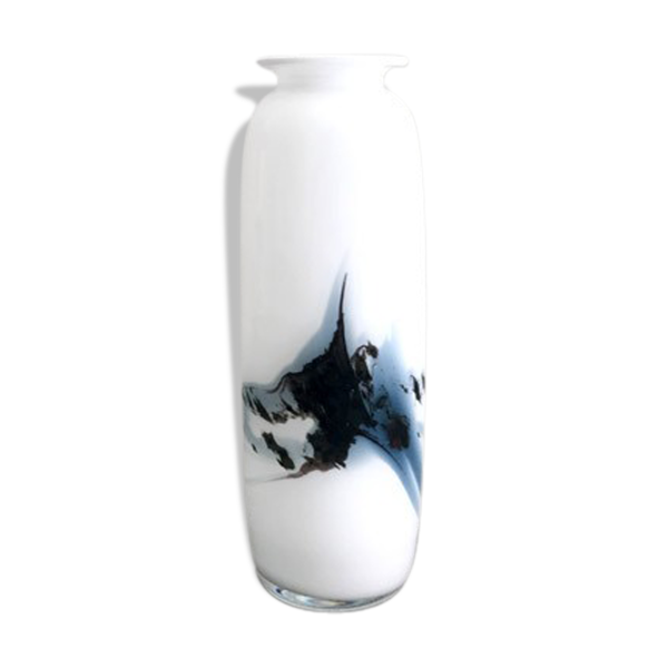 Vase blanc à décor marbré | Selency