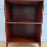 Bookcase vintage natural wood shelves open to three shelves