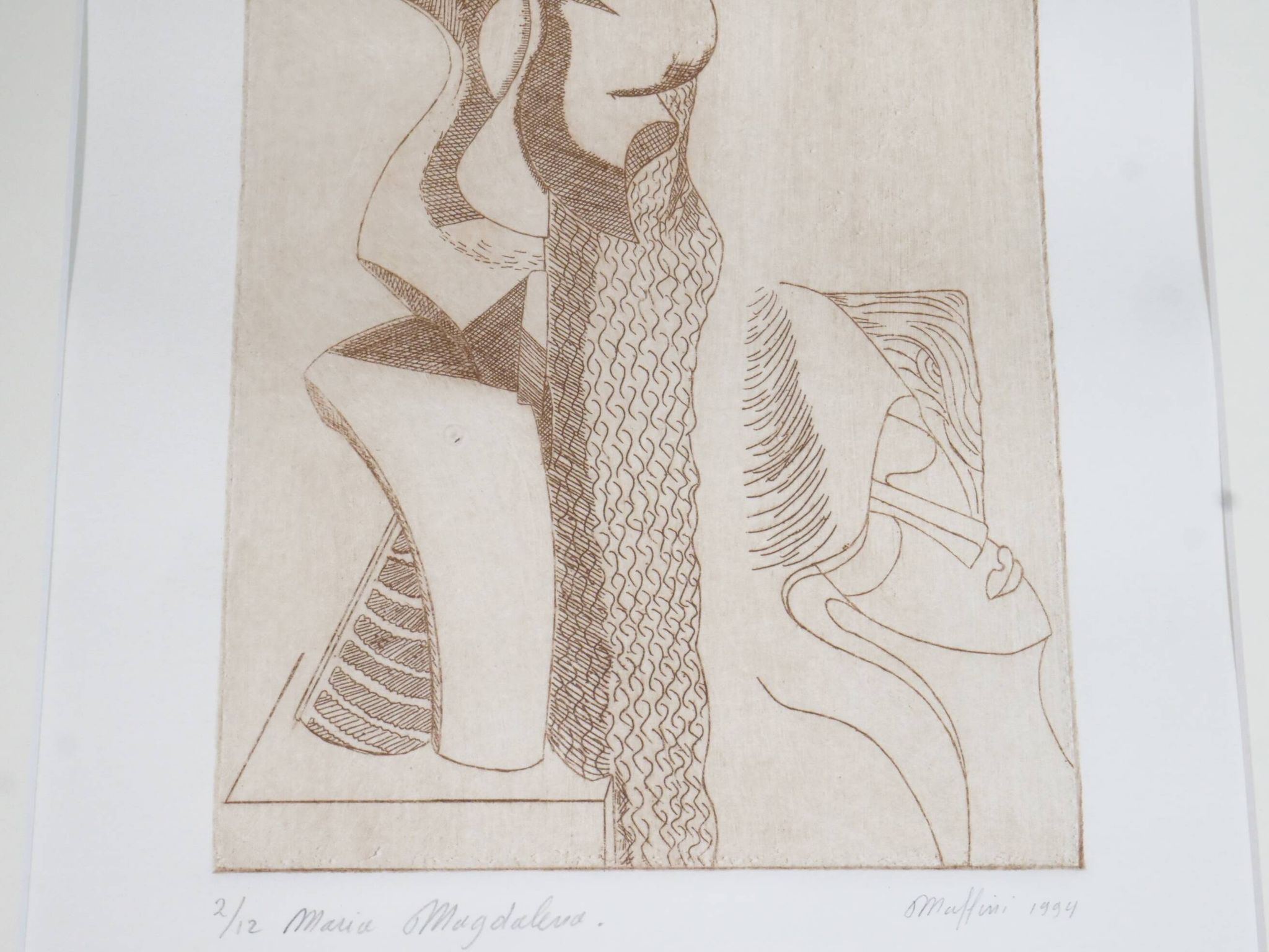 Art Print Lithograph: Mary Magdalene, Signed by Muffini, 1994