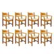 Set of eight pine dining danish chairs with Rope Seat 1980'