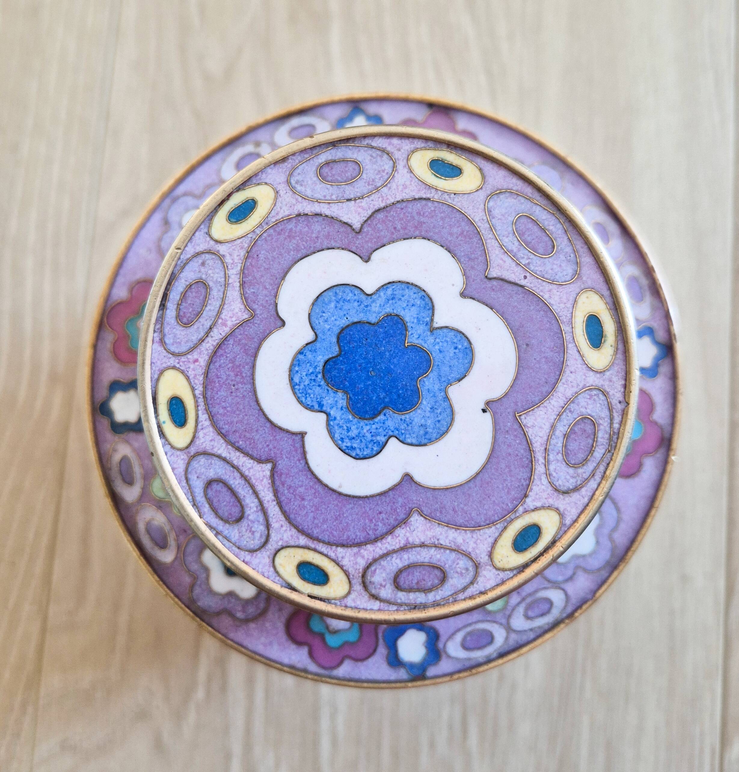 Tea pot Fabienne Jouvin, in cloisonné enamels and brass.