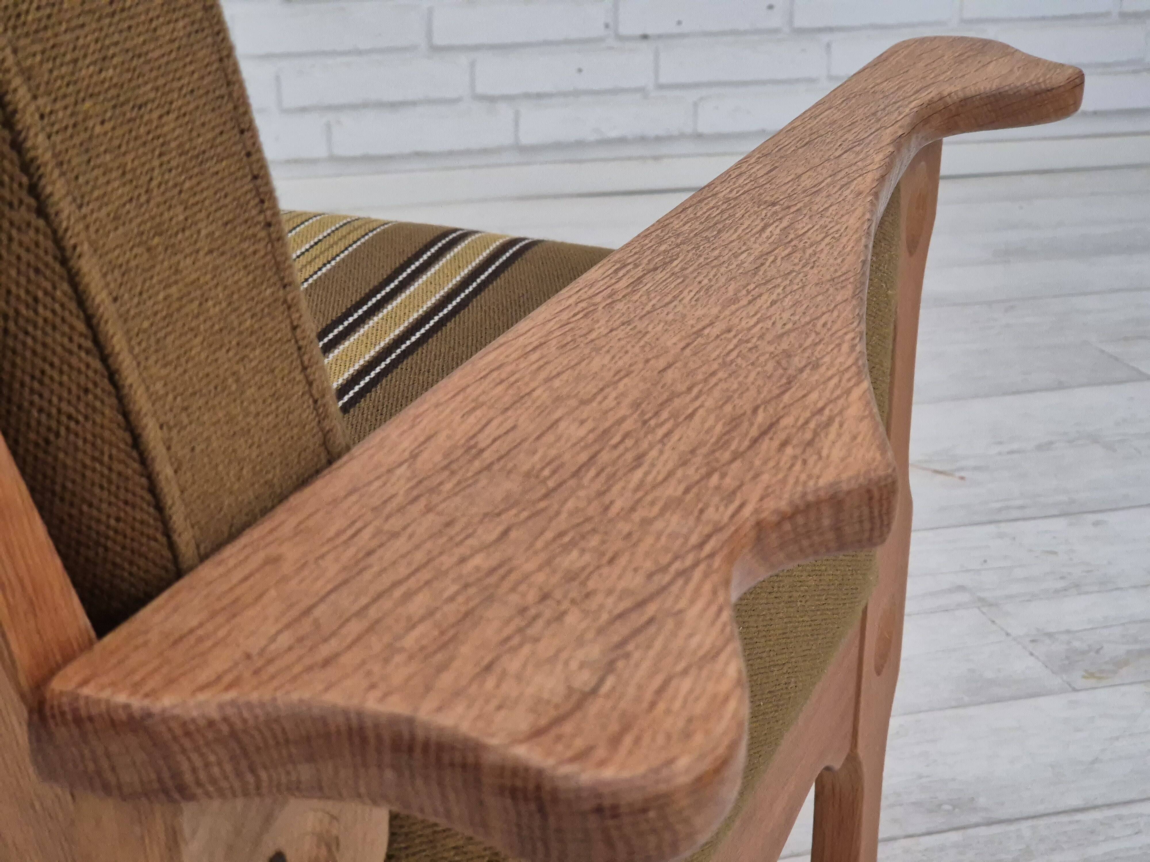 1970s, Danish design, club chair, original very good condition, furniture wool fabric.