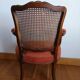 Fauteuil louis XV terracotta et cannage