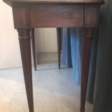 Louis XVI style console table in oak and leather
