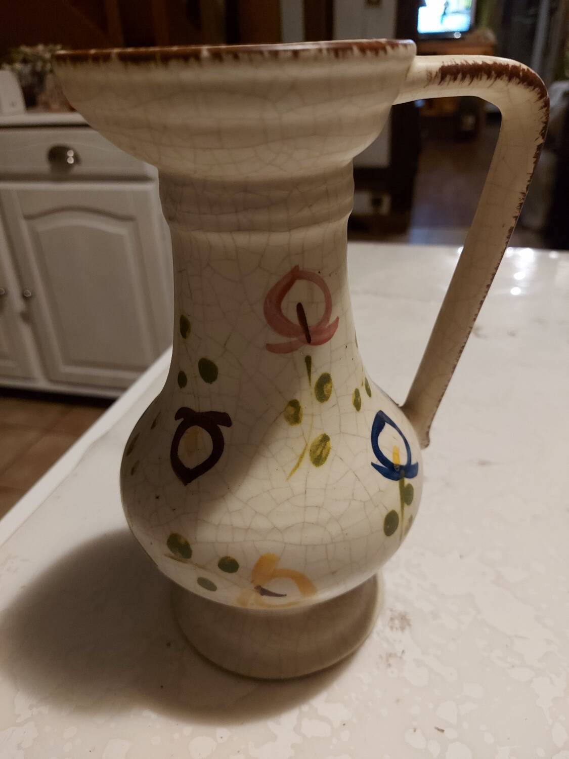 Pitcher in cracked stoneware, Angèle model by Claude Paci