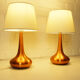 Pair of table lamps Orient copper finish Jo Hammerborg for Fog & Morup, Denmark, 1960s
