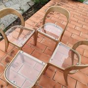 Set of 3 chairs + 1 stool baumann model gondole light oak reinterpreted