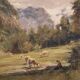 Italian landscape painting signed Giuseppe Gheduzzi from the 20th century