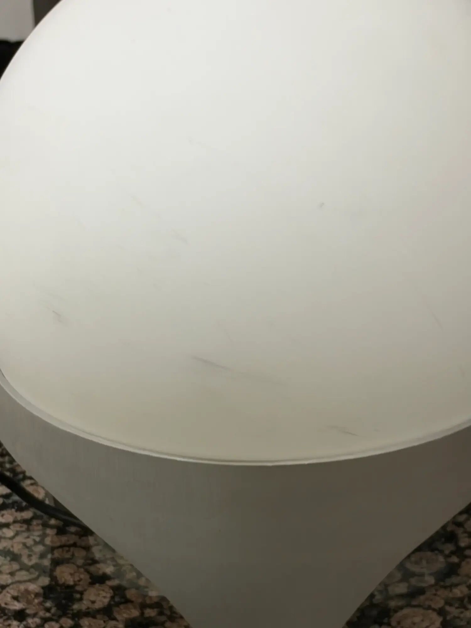 Vintage Space Age table lamp with glass globe and aluminium base