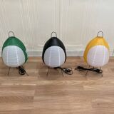 Trio of "Paper and metal design" lamps.