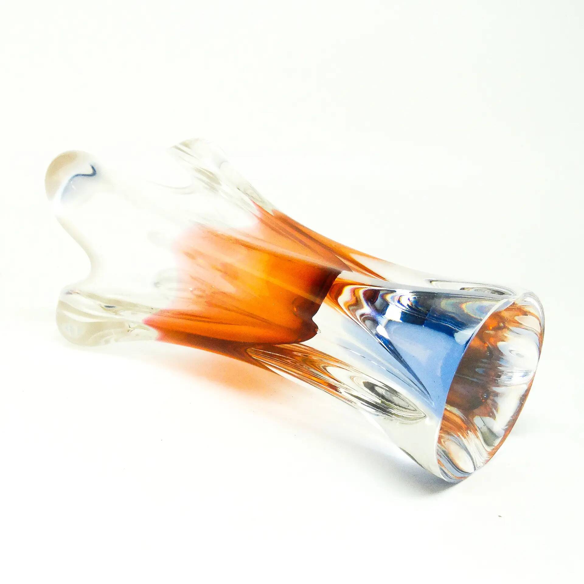 Mid-century modern vase, glass, designed by J. Hospodka, Czechoslovakia, 1960s