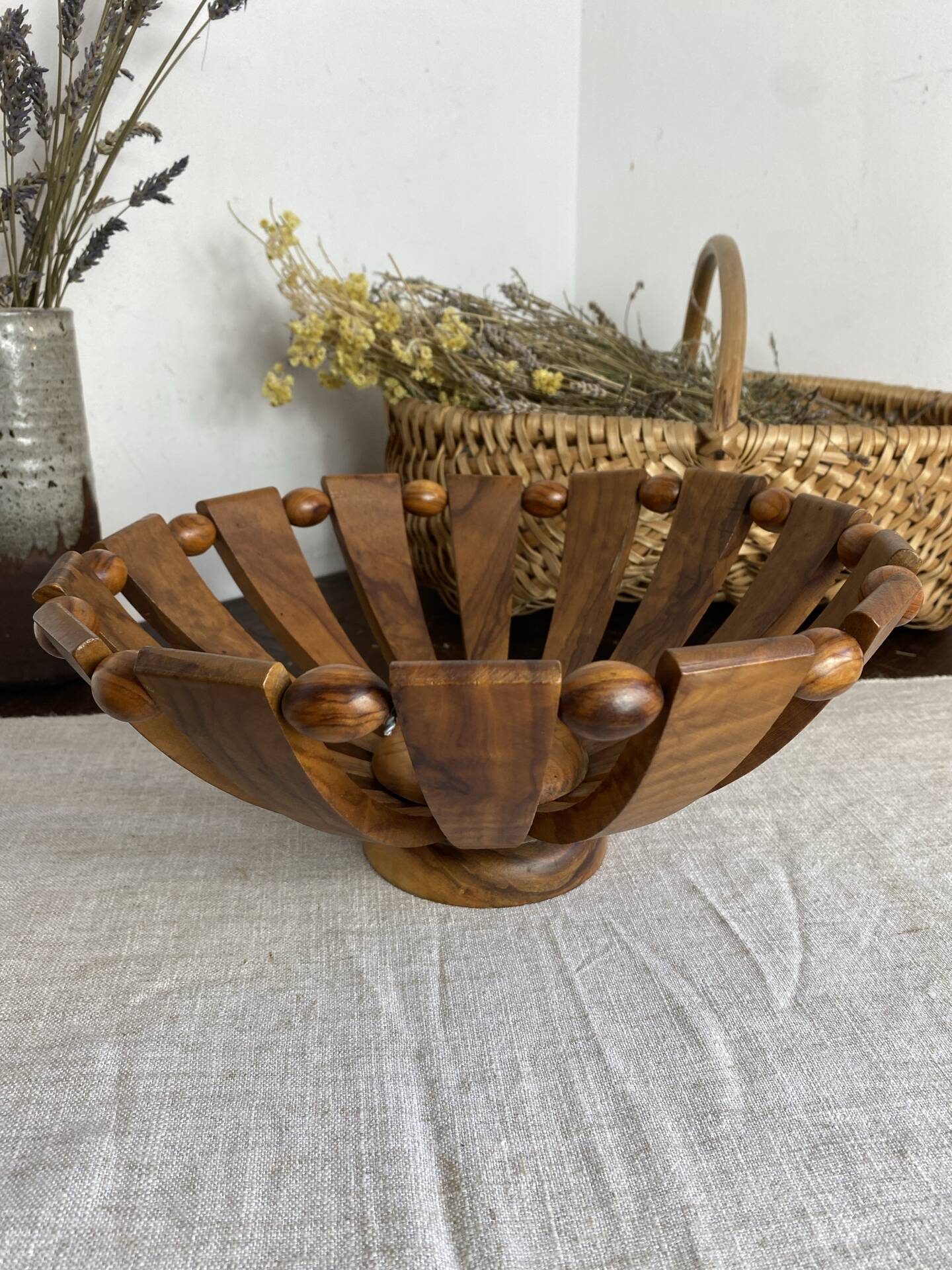 Corbeille à fruits en bois d’olivier