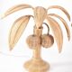 Paire de lampes palmier-cocotier en rotin
