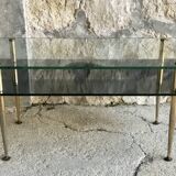Rectangular coffee table with double glass tops - Modernist design 1960