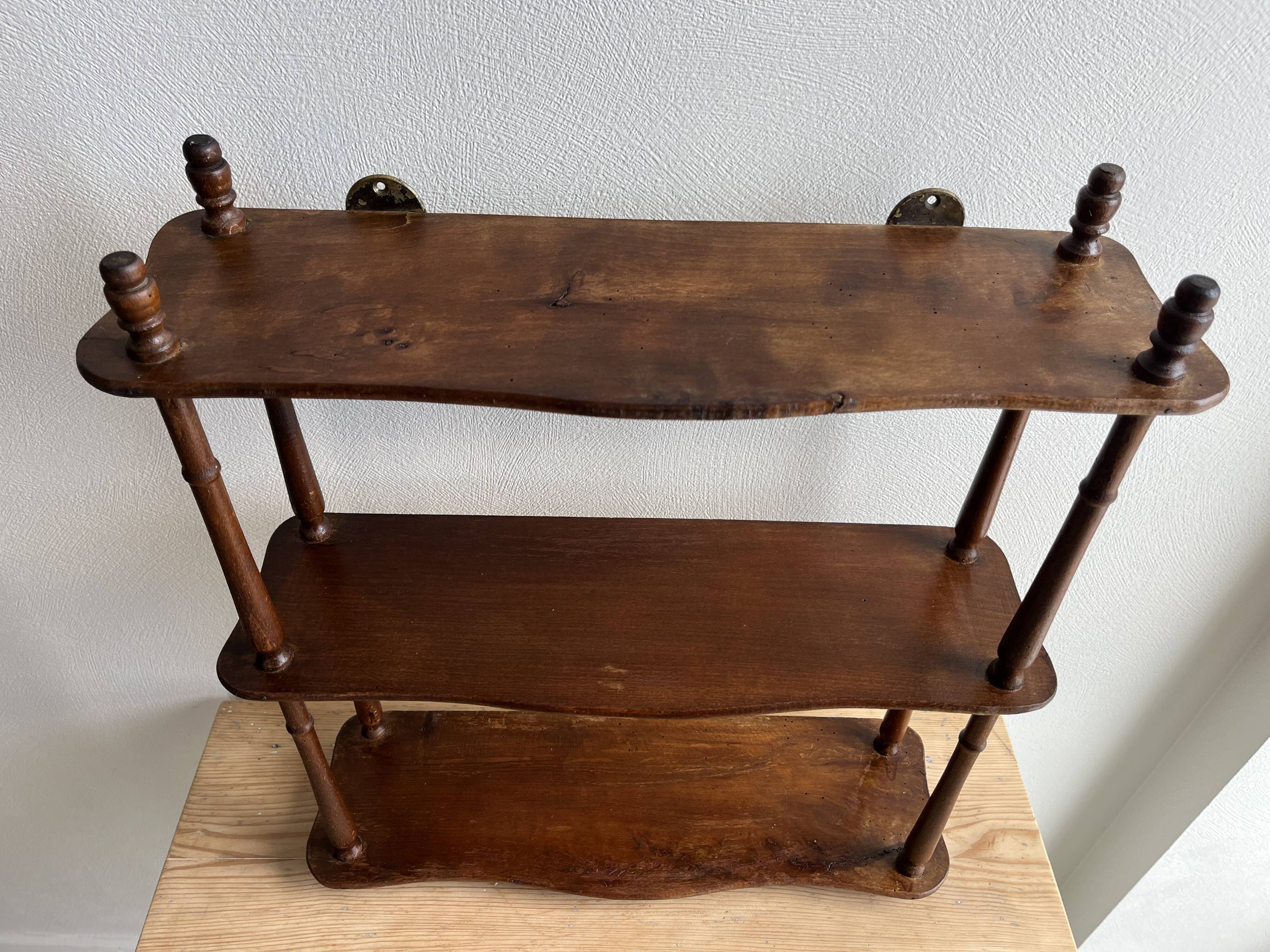 Old wooden reel shelf
