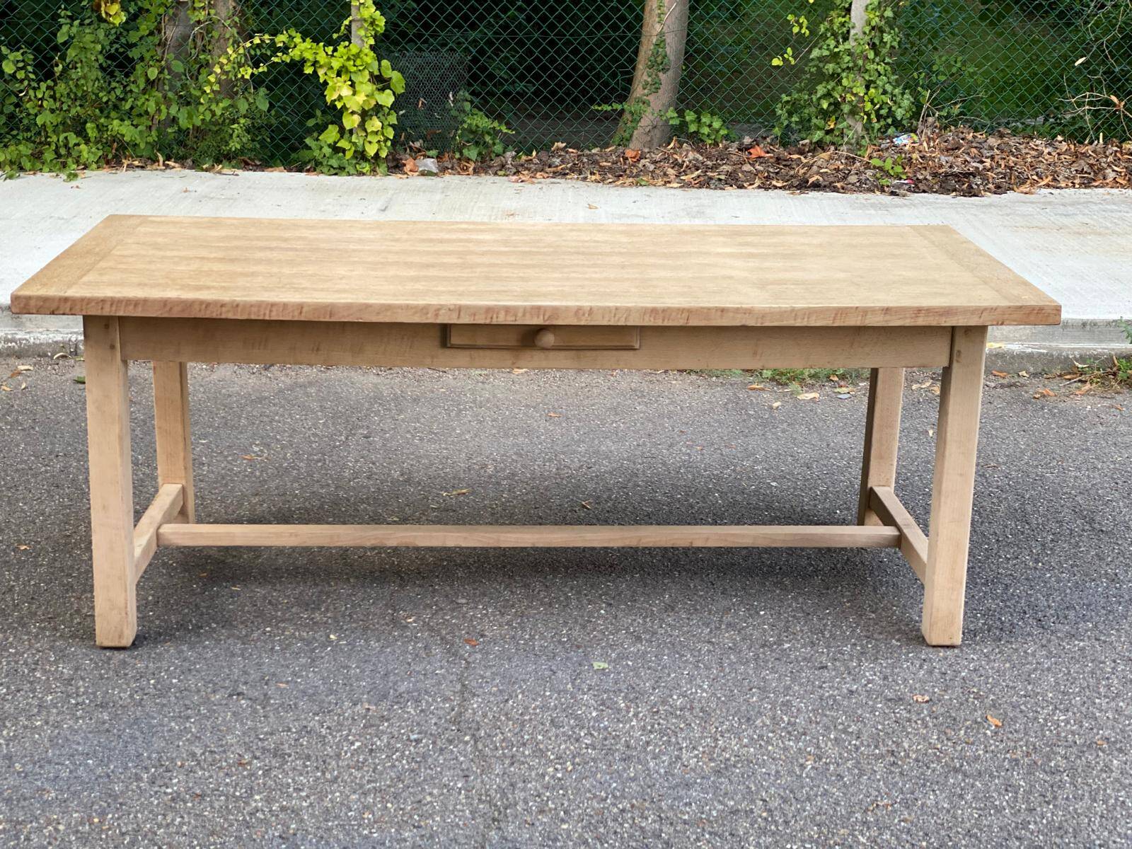 Renovated 19th century farmhouse dining table with drawer 200cm