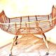 Vintage rattan canoe cradle