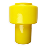 Mid-century yellow glass table lamp model 120 by Uno & Östen Kristiansson for Luxus, Vittsjö, Sweden, 1950s.