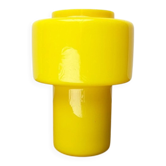 Mid-century yellow glass table lamp model 120 by Uno & Östen Kristiansson for Luxus, Vittsjö, Sweden, 1950s.
