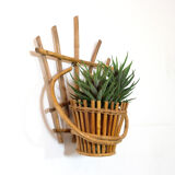 Wall rattan pot cover, 60's-70's