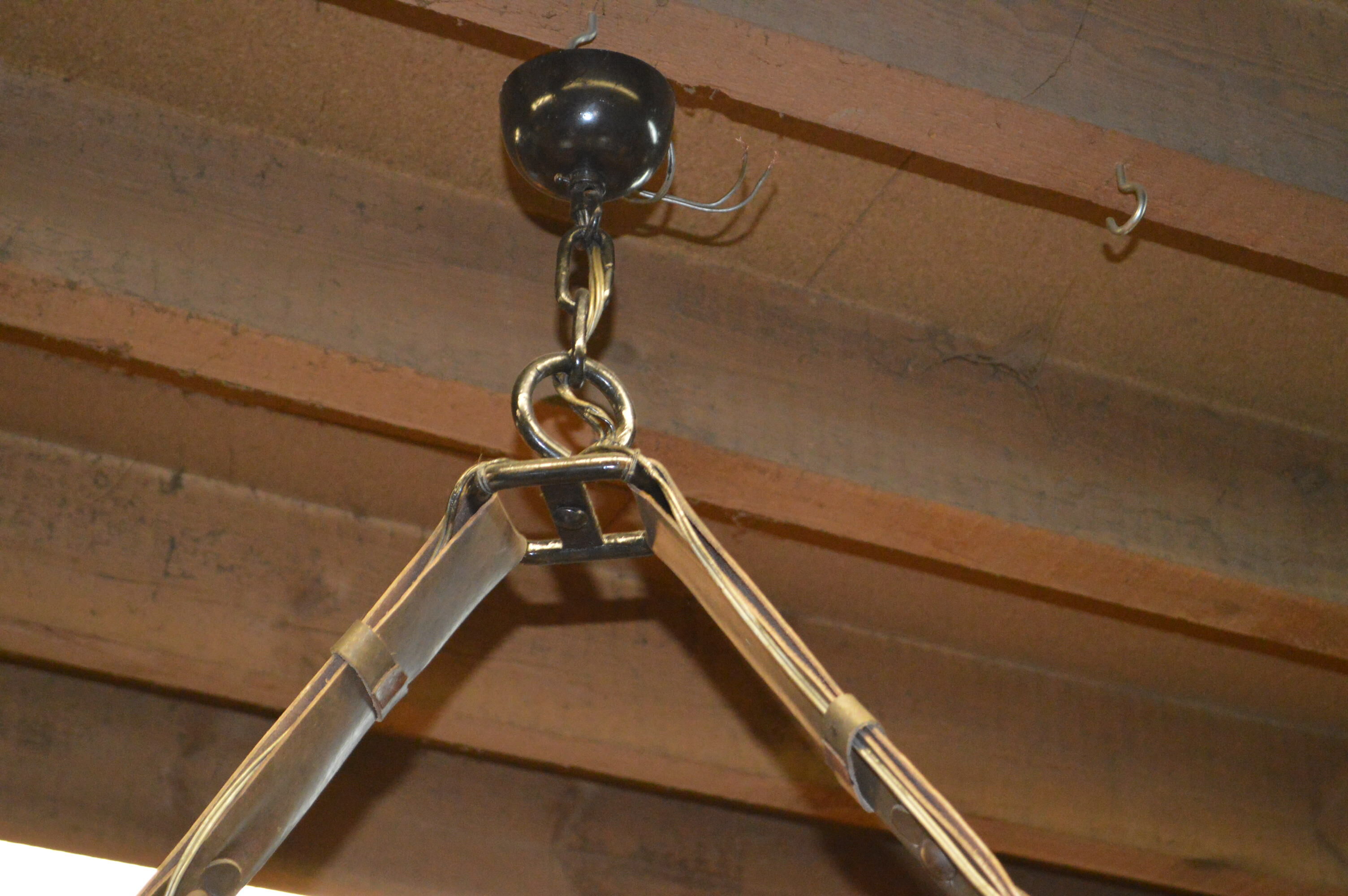 Billiards in iron chandelier