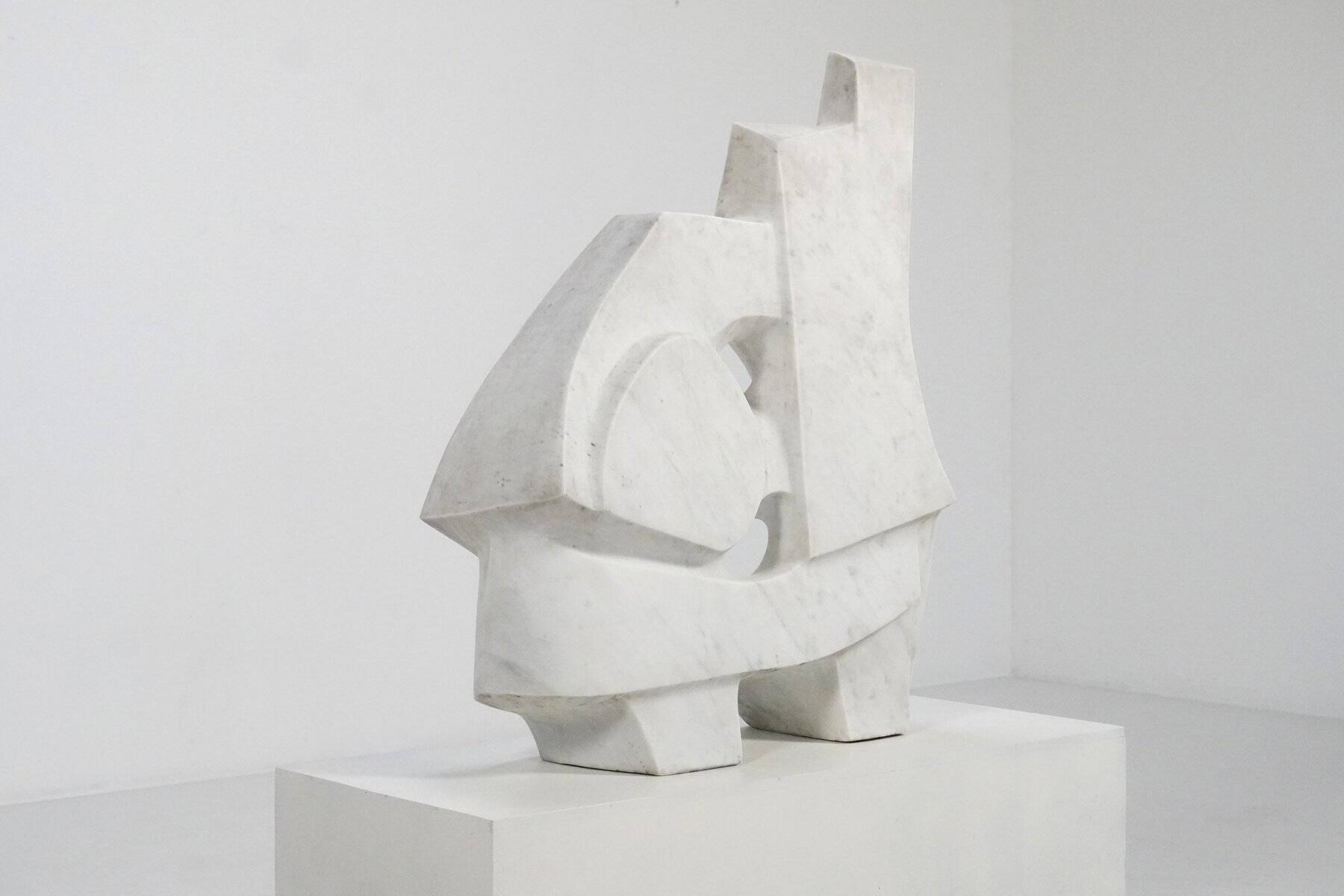 French Artist, Large Abstract Organic Sculpture, 1970s, Marble