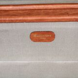 Set three vintage leather suitcases