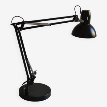 Articulated architect lamp with vintage 90s black metal support