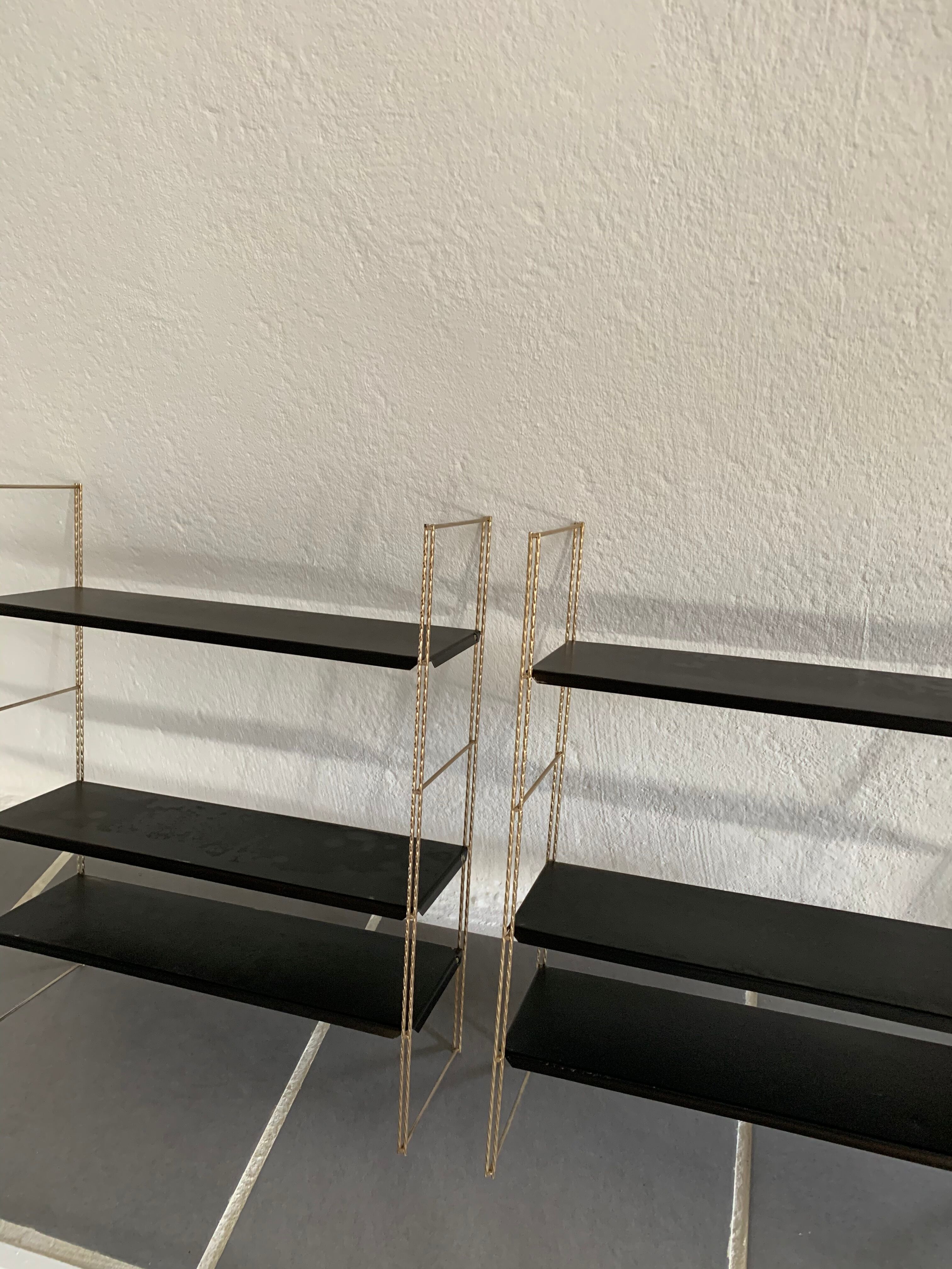 Set 2 shelves vintage thong 6 trays