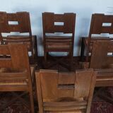 Set of 6 Art Deco oak chairs