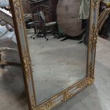 Napoleon III period mirror in wood and gilded and painted stucco, 106x83 cm