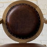 Pair of Hungarian Walnut & Leather Chairs by Lajos Kozma 1884-1948