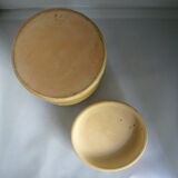 Salt pot in beige-painted earthen