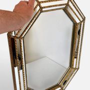Miroir octogonal vénitien moderne de style Hollywood Regency, fait à la main en Espagne, 1980