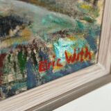 Swedish Oil on Canvas – “Port of Gothenburg” by Eric With